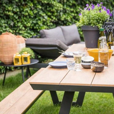 Picknickset Arezzo rechthoekig gedekte tafel, Lesli Living, Tuincentrum Outlet