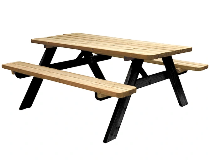 Picknicktafel easy zwart onderstel, Woodvision, tuincentrumoutlet