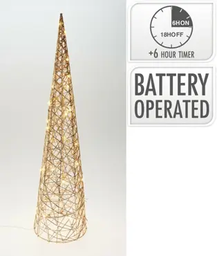 PIRAMIDE 80CM MET LED CHAMPAGN