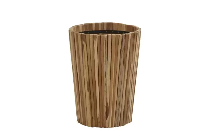 Plantenbak Miguel rond teak - medium - afbeelding 1