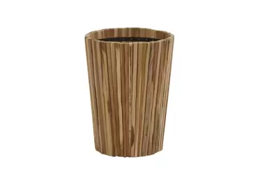 Plantenbak Miguel rond teak - medium - afbeelding 1