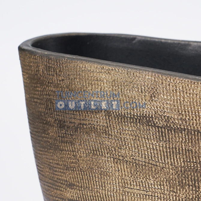 Planter tokio ovaal l44b16h26cm goud detail, HS Potterie, Tuincentrum Outlet