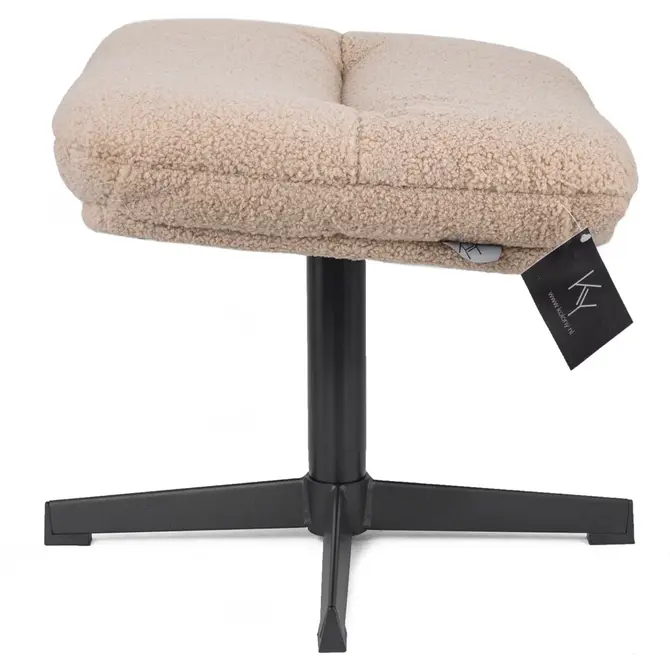 Poef Jordy in teddy taupe zij, Kolony, tuincentrumoutlet