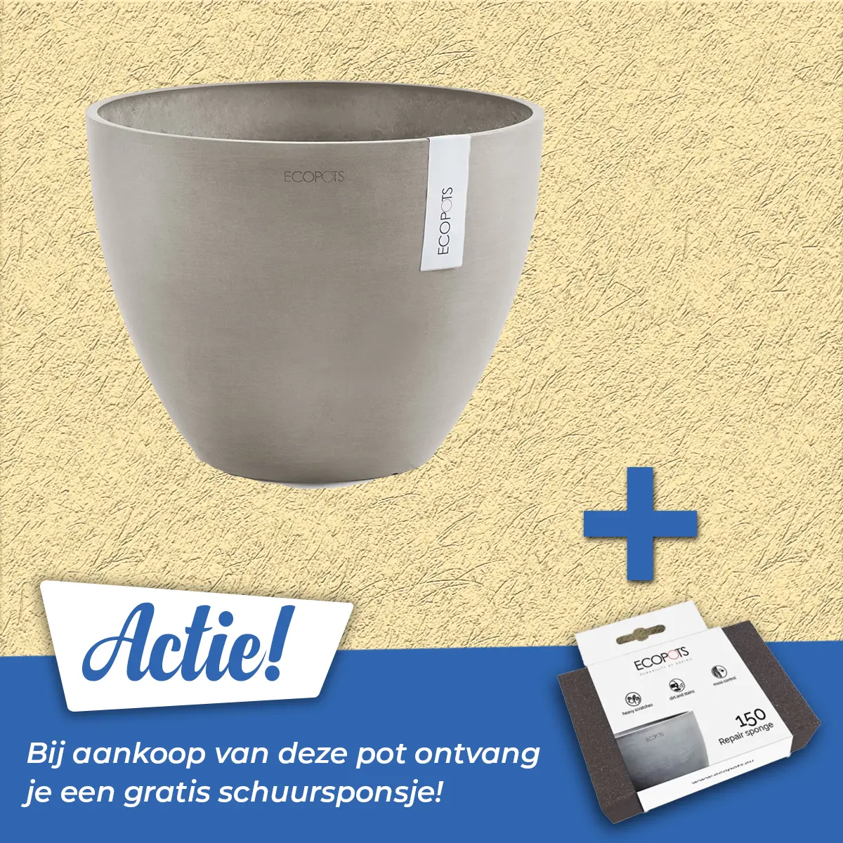 Pot antwerpen taupe d40h30cm afbeelding