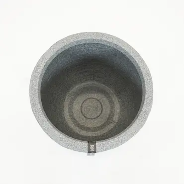 Pot ball rib d43h41cm grey speckl - afbeelding 3