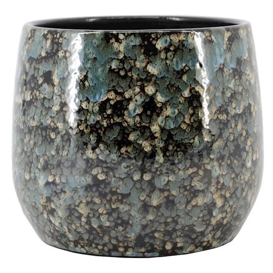Pot bejo d38h31cm blauw/zwart - afbeelding 1