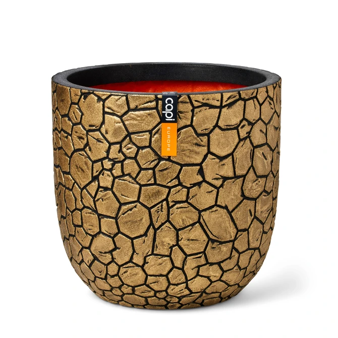 Pot bol clay nl 43x41 goud zwart, Capi Europe, tuincentrumoutlet