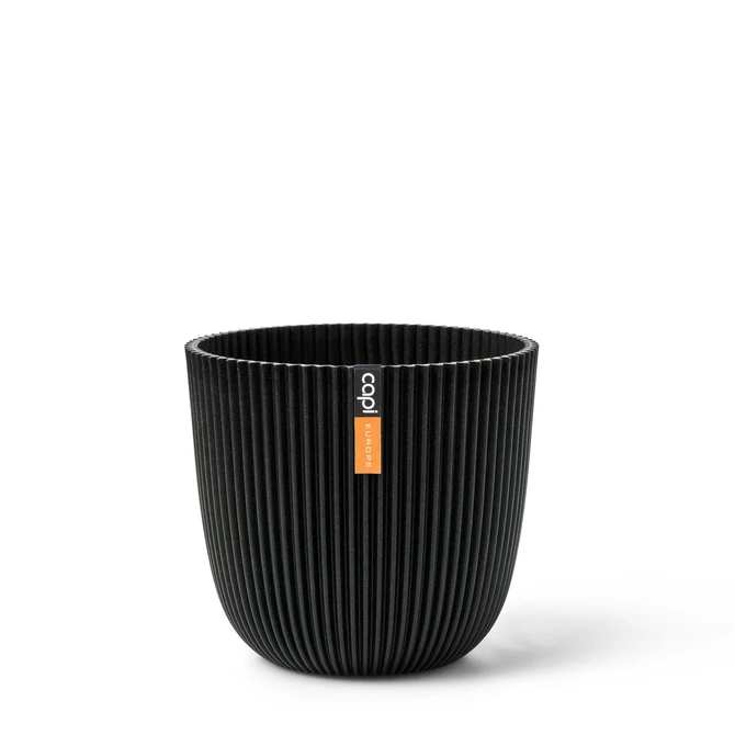Pot bol groove d29,5h27cm zwart