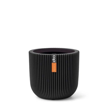 Pot bol groove d8h7cm zwart, capi, www/tuincentrumoutlet.com