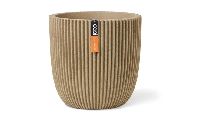 Pot bol groove nl d35h34cm beige, Capi Europe, tuincentrumoutlet.com