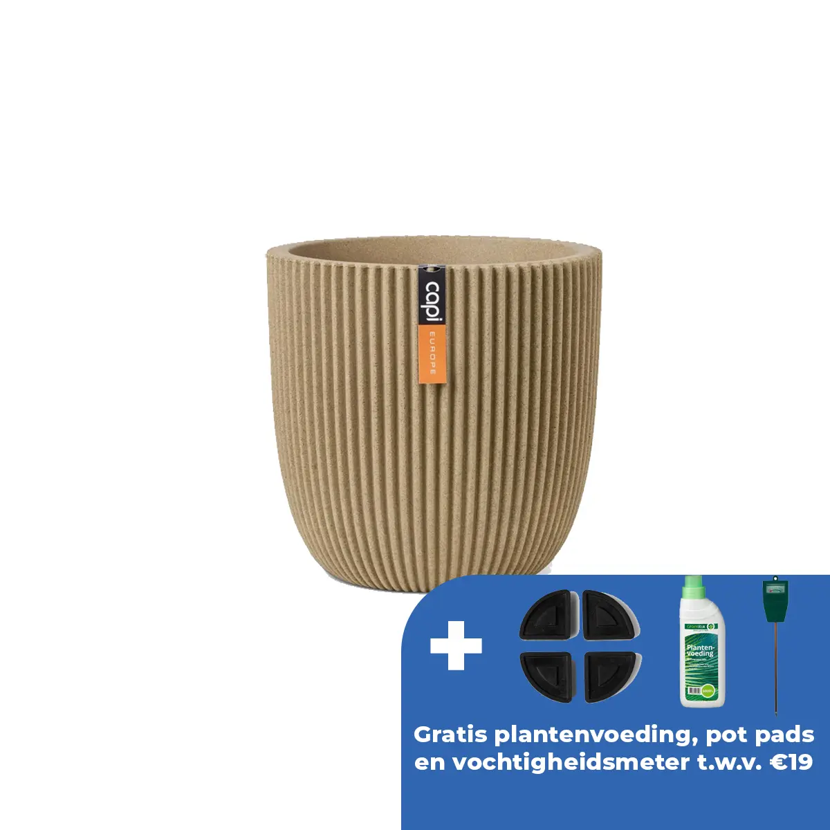 Pot bol groove nl d43h41cm beige afbeelding