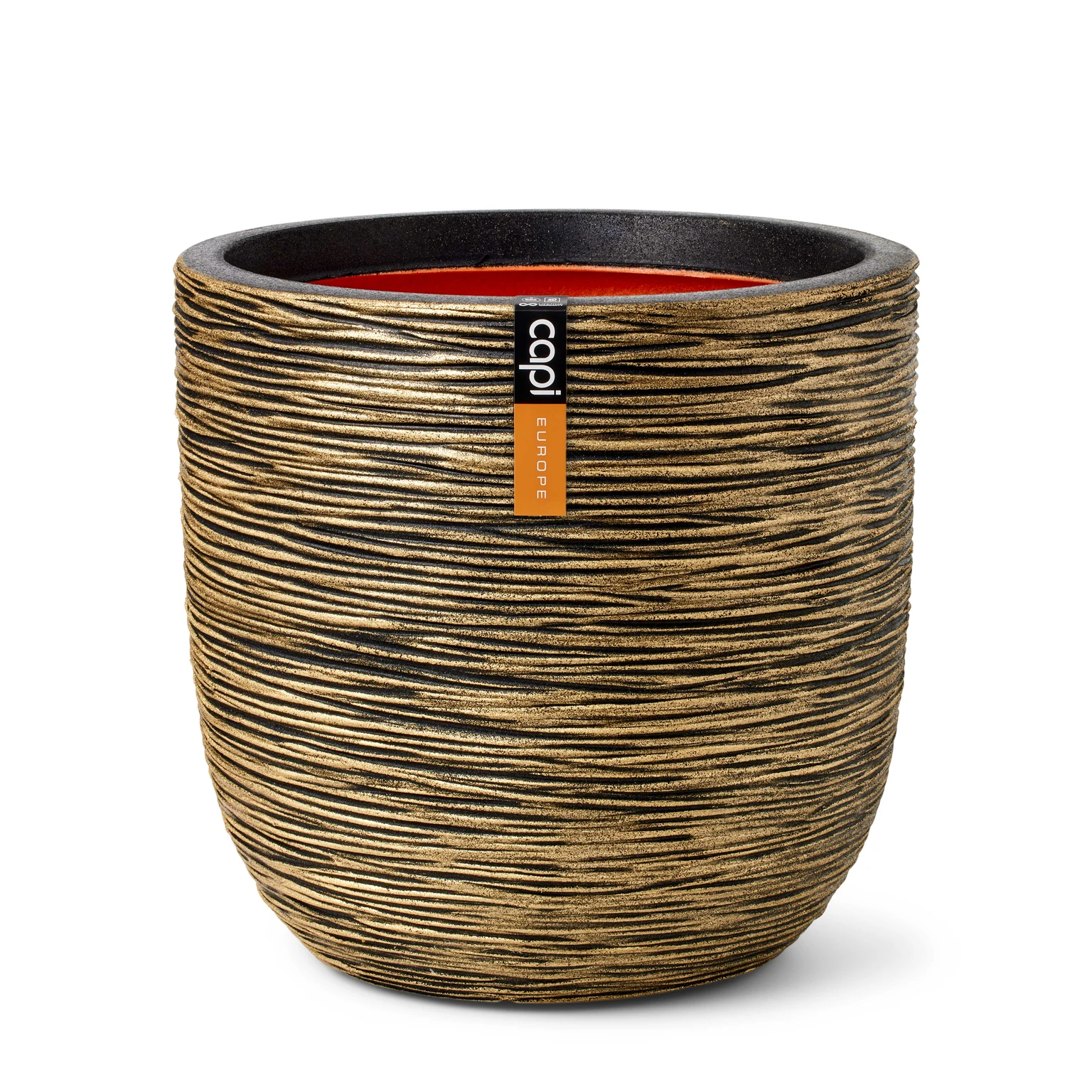 Pot bol rib nl d35xh34cm zwart goud afbeelding
