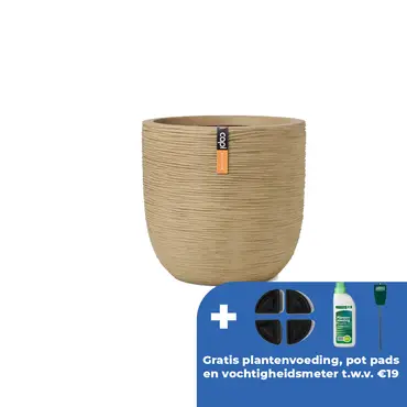 Pot bol rib nl d43h41cm beige - afbeelding 1