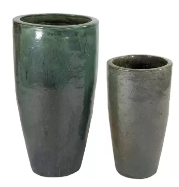 Pot conisch rond hoog groen d30h65cm www.tuincentrumoutlet.com