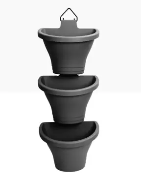 Pot Corsica vertical forest - 24 cm set antraciet - afbeelding 2