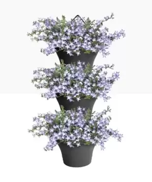 Pot Corsica vertical forest - 24 cm set antraciet - afbeelding 4