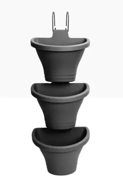 Pot Corsica vertical forest - 24 cm set antraciet - afbeelding 8