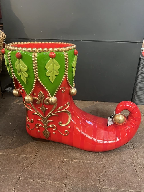 Pot elf laars rood - l55xb28xh43,5cm - afbeelding 3