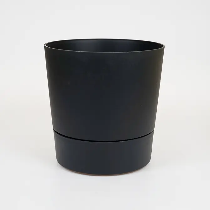 Pot foss d30cm living black met wielen, Elho, tuincentrumoutlet.com
