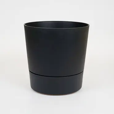 Pot foss d30cm living black met wielen, Elho, tuincentrumoutlet.com