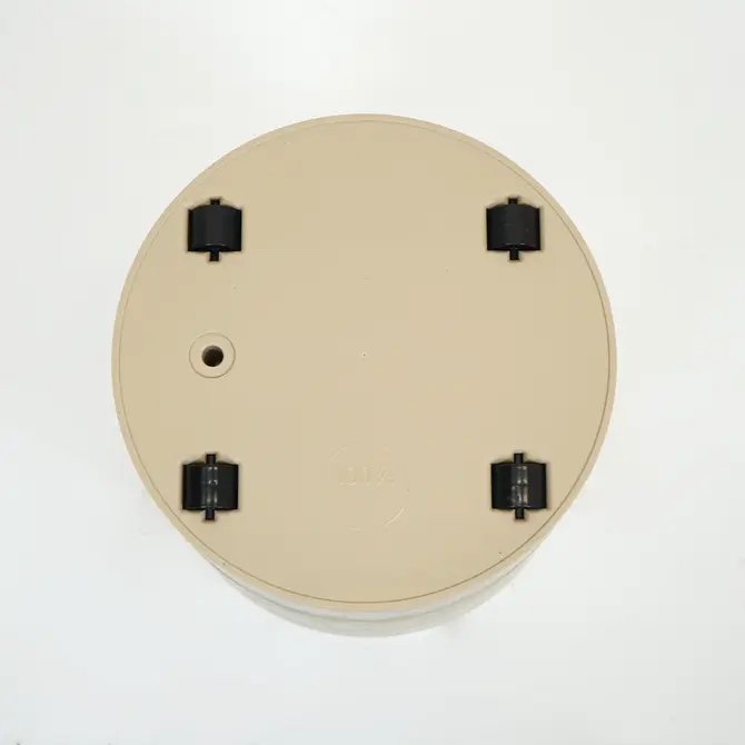 Pot foss d30cm paddenstoel beige met wielen onderkant, Elho, tuincentrumoutlet.com