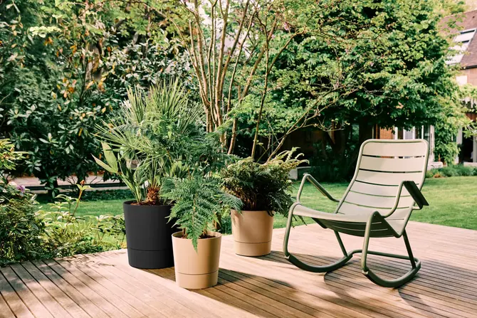 Pot foss d35cm living black sfeerbeeld, Elho, tuincentrumoutlet.com