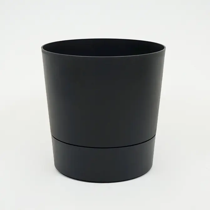 Pot foss d43cm living black met wielen, Elho, tuincentrumoutlet.com