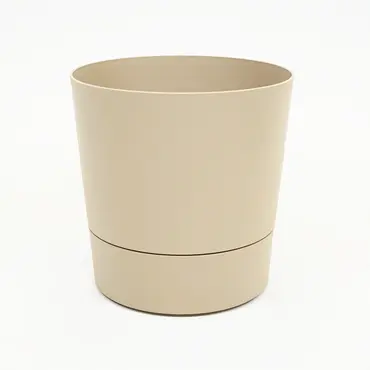Pot foss d43cm paddenstoel beige met wielen, Elho, tuincentrumoutlet.com