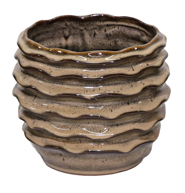 Pot golf boheme d15h13cm bruin, Mega Collections, tuincentrumoutlet.com