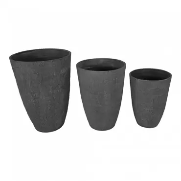 Pot kunststof rond hoog asch stone - L www.tuincentrumoutlet.com