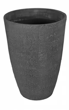 Pot kunststof rond hoog asch stone - M www.tuincentrumoutlet.com