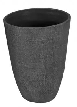 Pot kunststof rond hoog asch stone - S www.tuincentrumoutlet.com