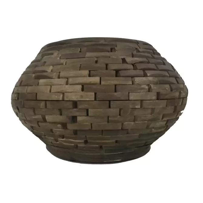 Pot leuca rond Ø39 H24 cm - donker bruin - afbeelding 1