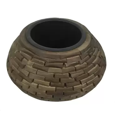 Pot leuca rond Ø39 H24 cm - donker bruin - afbeelding 2