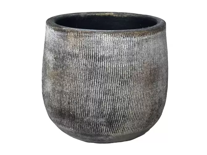 Pot miami d16h14cm zwart, HS potterie, www,.tuincentrumoutlet.com