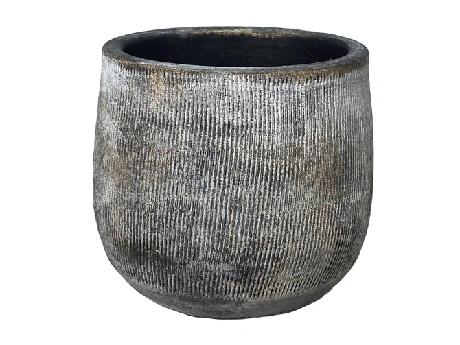 Pot miami d39h36cm zwart cement, HS Potterie, tuincentrumoutlet.com