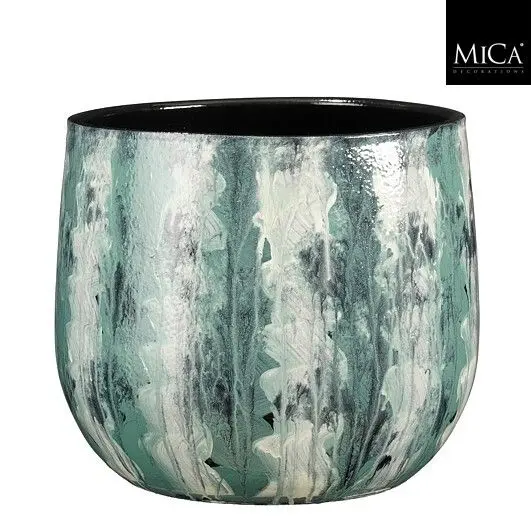 Pot nigel d24h21cm petrol, Mica Decorations, tuincentrumoutlet