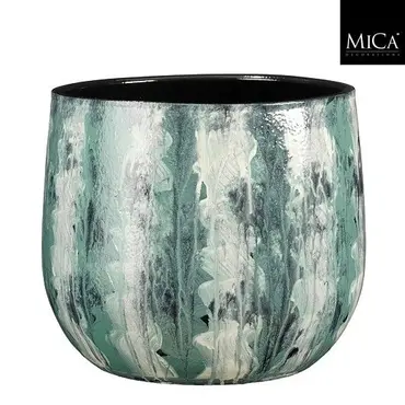 Pot nigel d24h21cm petrol, Mica Decorations, tuincentrumoutlet