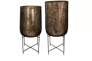 Pot op voet kya d50h100cm darkroast, Ter Steege, www.tuincentrumoutlet.com