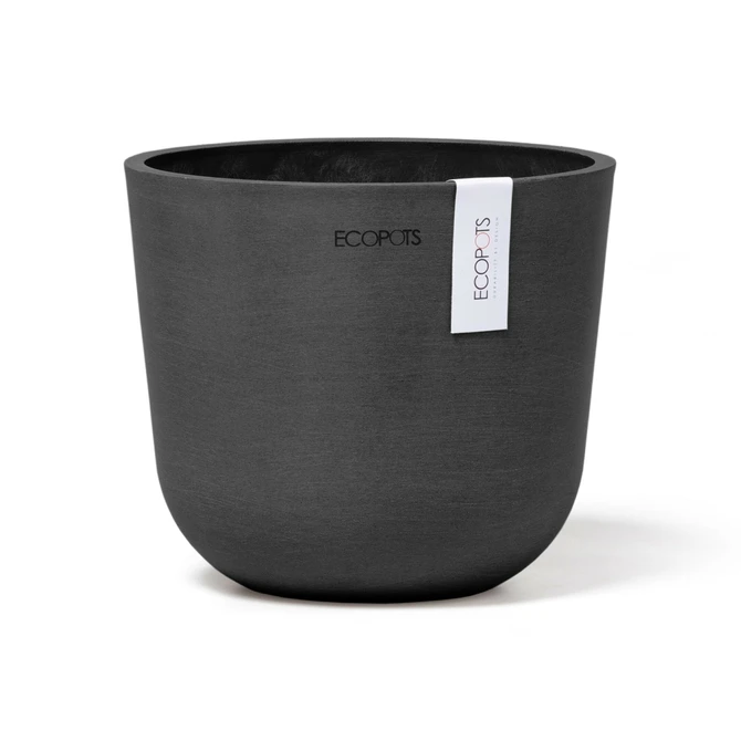 Pot oslo d16h13.7cm donkergrijs, Ecopots, tuincentrumoutlet.com