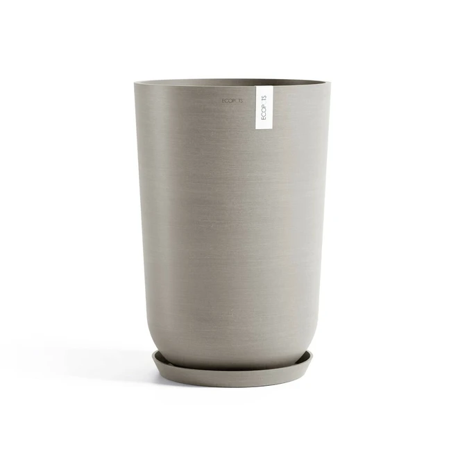Pot oslo high d52cm taupe met schotel, Ecopots, tuincentrumoutlet.com