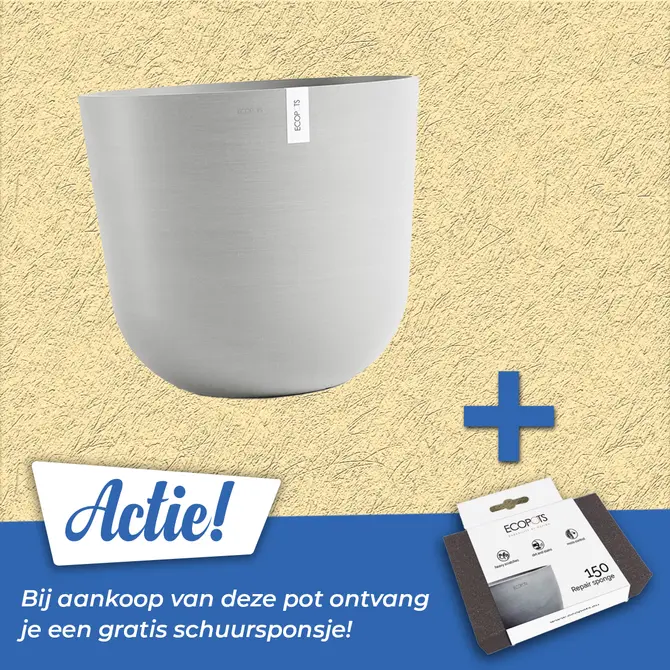 Pot oslo witgrijs d65cm actie, Ecopots, tuincentrumoutlet.com