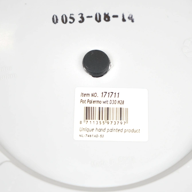 Pot palermo d30h28cm wit plug 2, Ter Steege, tuincentrumoutlet