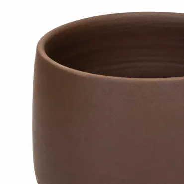 Pot petra d27h24cm choco bruin detail, HS Potterie, tuincentrumoutlet.com