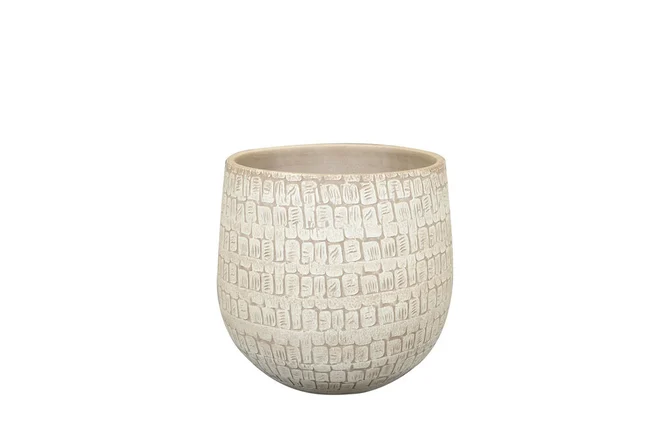 Pot renzo  d18h16cm zand, Ter Steege, tuincentrumoutlet.com