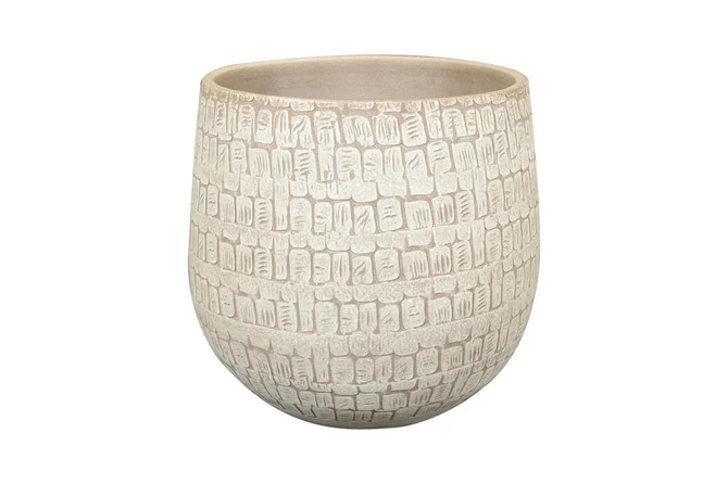 Pot renzo  d31h28cm zand, Ter Steege, tuincentrumoutlet.com