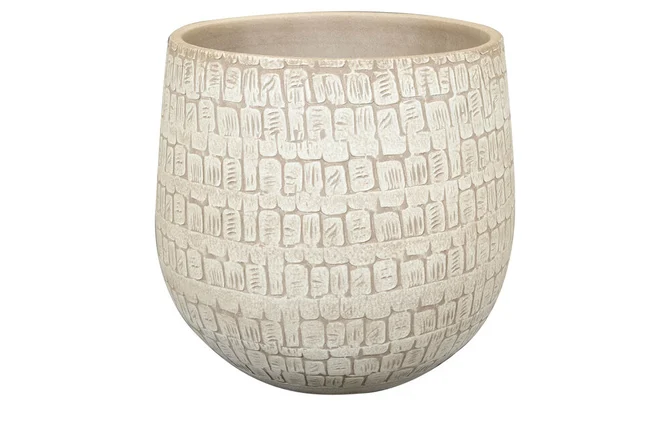 Pot renzo  d36h32cm zand, Ter Steege, tuincentrumoutlet.com