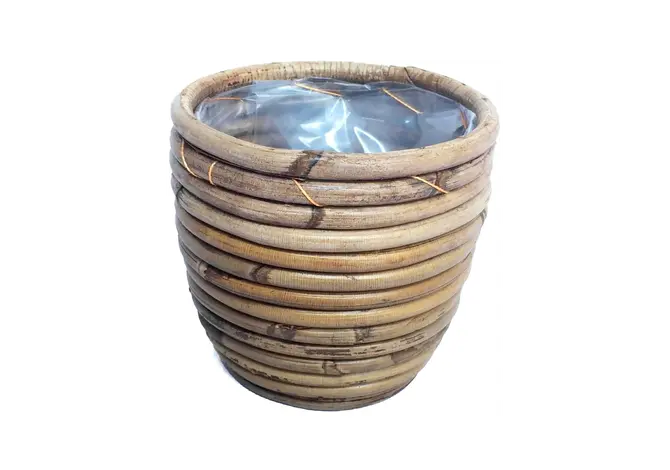 Pot rond ballon streep d18h16cm, Van der Leeden, tuincentrumoutlet.com