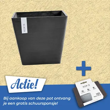 Pot rotterdam dnkrgrijs l50b50cm actie, Ecopots, tuincentrumoutlet.com