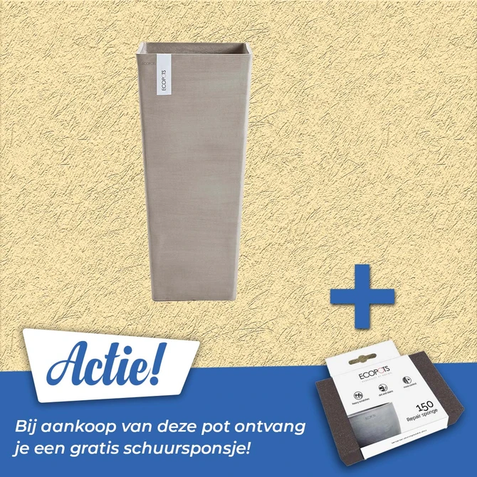 Pot rotterdam high l70cm taupe actie, Ecopots, tuincentrumoutlet.com